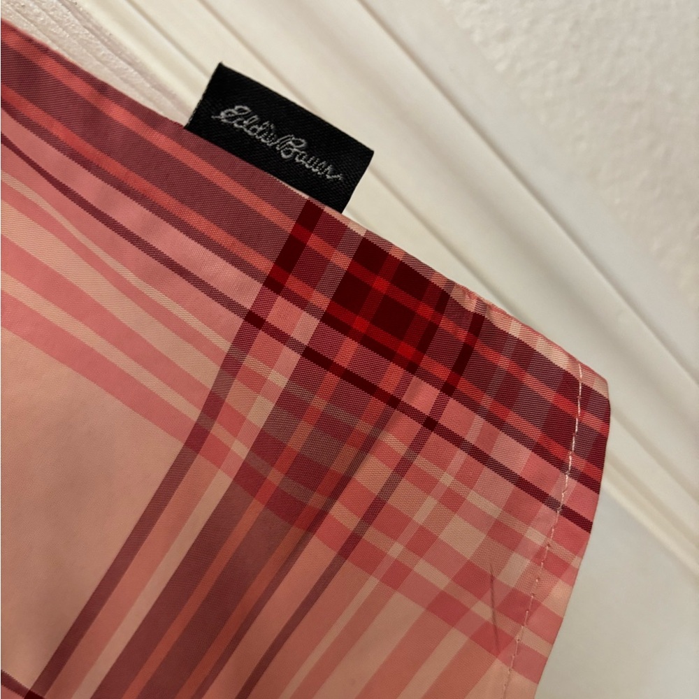 Eddie Bauer Ladies Short Sleeve Adventure Top XL Peach Starling Plaid - Picture 13 of 13